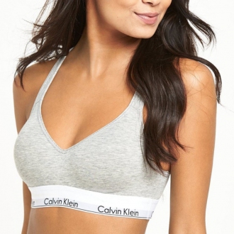 Calvin Klein - Športová podprsenka vystužená (sivá) QF1654E-020