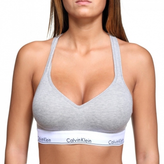 Calvin Klein - Športová podprsenka vystužená (sivá) QF1654E-020