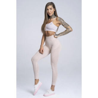 Gym Glamour - Bezšvové fitness legíny (beige) GG114