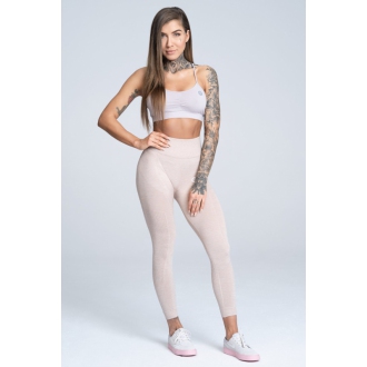 Gym Glamour - Bezšvové fitness legíny (beige) GG114