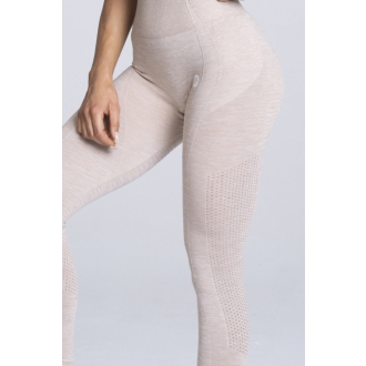 Gym Glamour - Bezšvové fitness legíny (beige) GG114