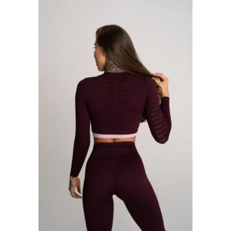 Gym Glamour - Športový Crop Top DEYNN (bordo) SG19 - GG1511