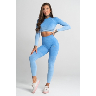 Gym Glamour - Crop Top BLUE OMBRE (SS20-GG2350)