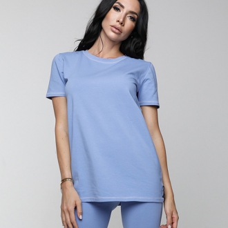 NDN - Výpredaj dámske bavlnené tričko AYLIN (modrá)