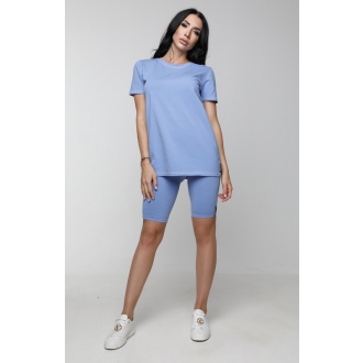 NDN - Výpredaj dámske bavlnené tričko AYLIN (modrá)