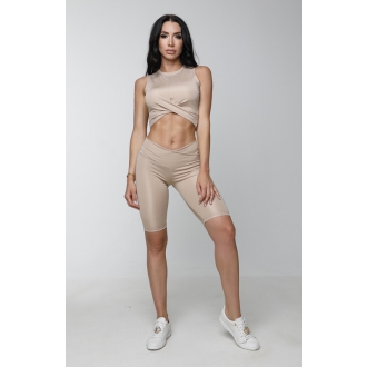 NDN - Výpredaj prekladaný crop top JARA (capuccino)