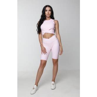 NDN - Výpredaj prekladaný crop top JARA (ružová)