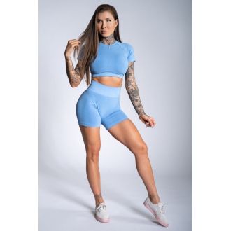 Gym Glamour - Crop top s krátkym rukávom BLUE OMBRE (SS20-GG8006)