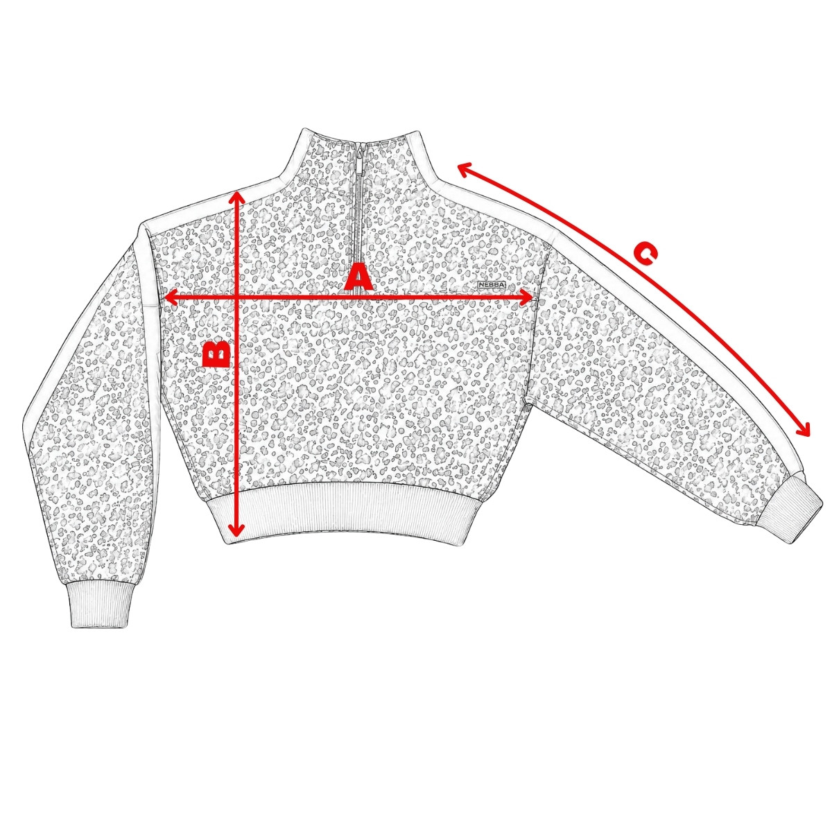 nebbia-half-zip-mikina-s-leopardim-vzorom-primal-866-velkostna-tabulka